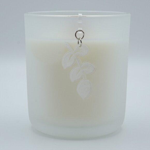 Etched Acrylic Leaf Candle Charms | Elegant Candle Jewelry - Picture 1 of 7
